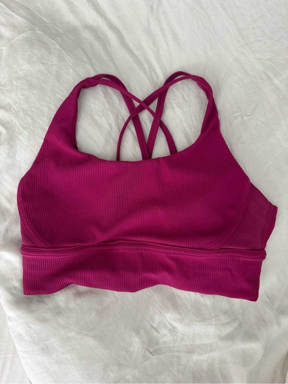 lululemon athletica Ribbed Strappy Sports Bra - Fuchsia